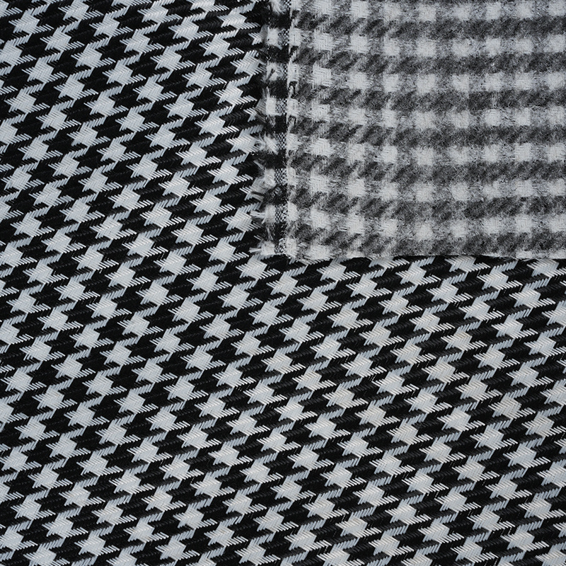 Houndstooth Plaid Polyester Linen Fabric