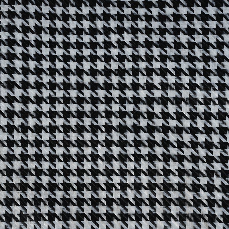 Houndstooth Plaid Polyester Linen Fabric