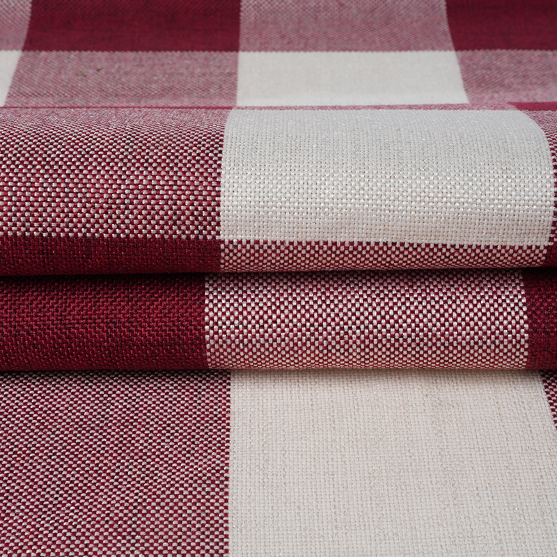 10*10 Plaid Polyester Linen Fabric