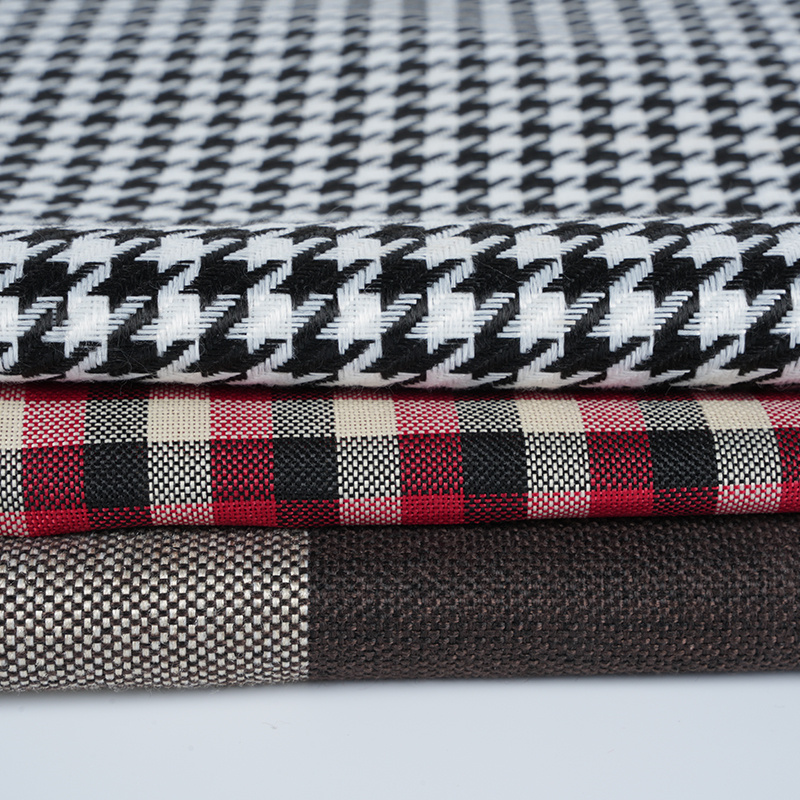 10*10 Plaid Polyester Linen Fabric